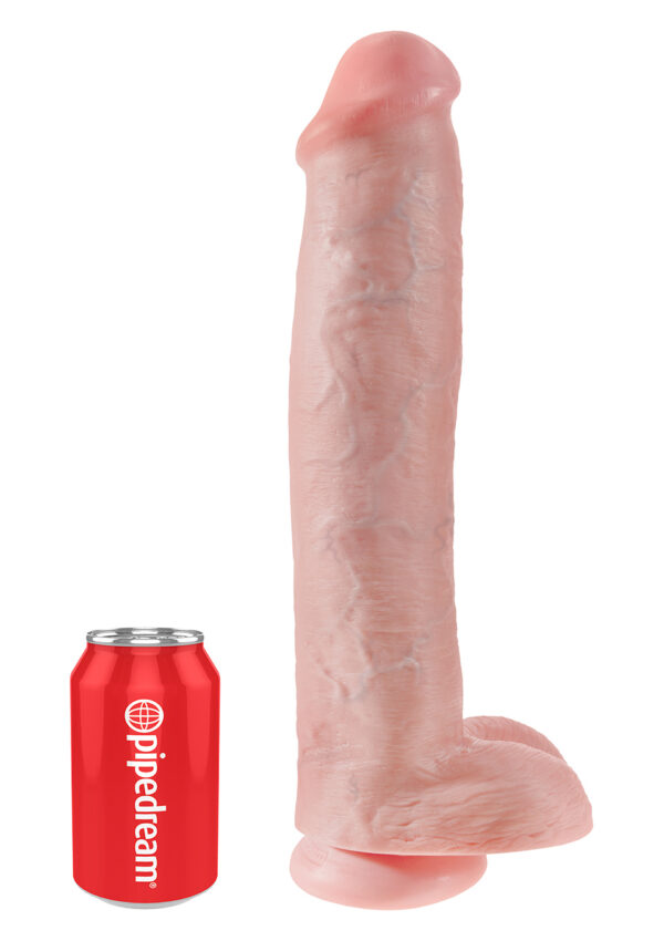 King Cock 15Inch With Balls Light skin tone - obrazek 3