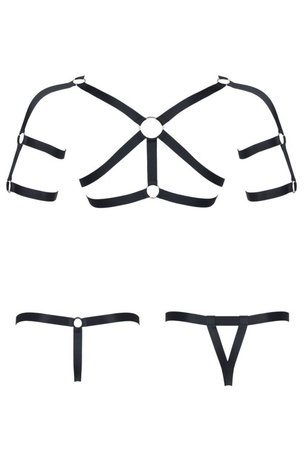 męski komplet z gumy: t shirt z ozdobami z tyłu i przodu, 2 pack stringi L/XL - obrazek 3