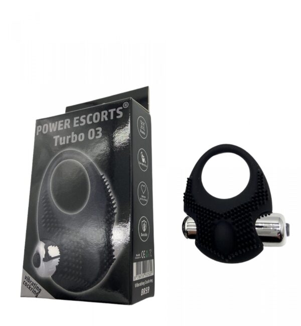 Turbo 03 black vibrating cockring - obrazek 3