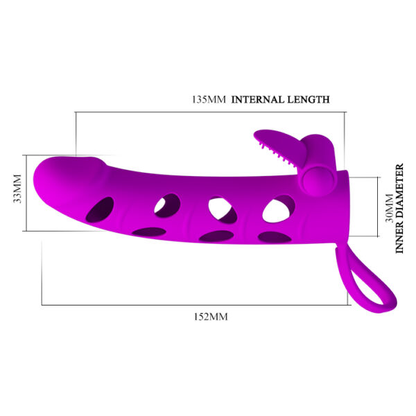 PRETTY LOVE   Vibrating Penis Sleeve with Ball Strap - obrazek 3