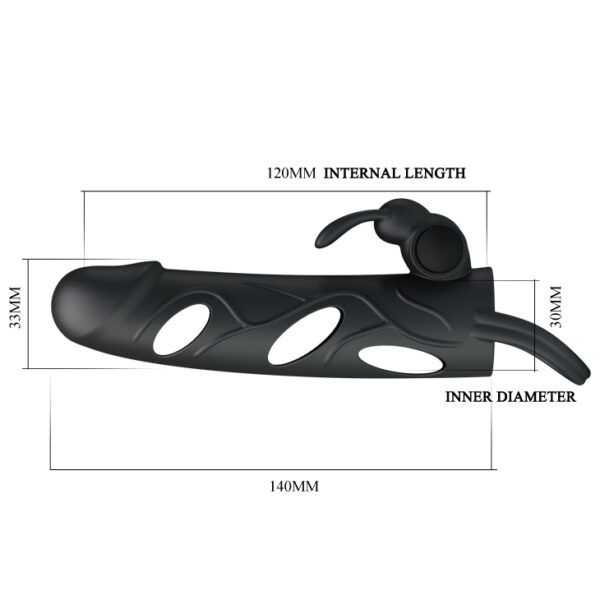 PRETTY LOVE   PENIS SLEEVE WITH BALL STRAP vibration - obrazek 3