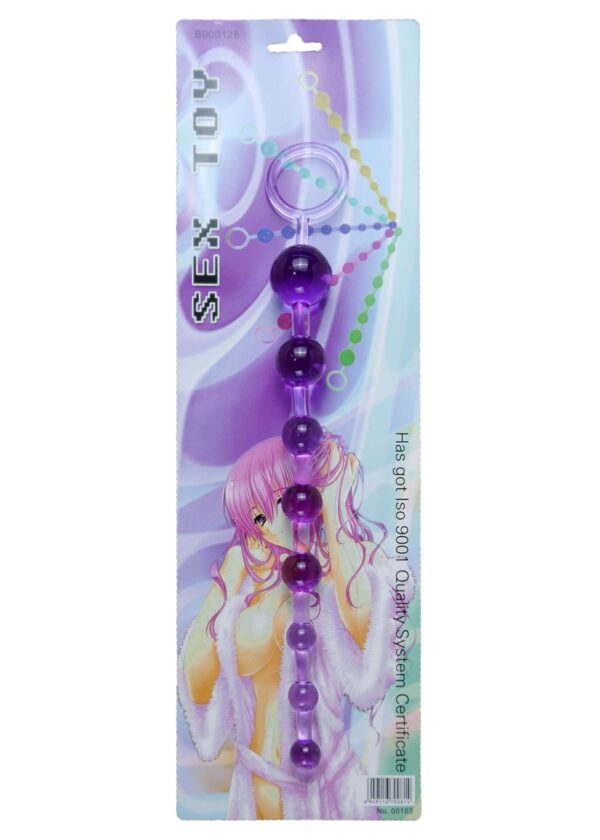 Plug/kulki Jelly Anal 10 Beads Purple - obrazek 3