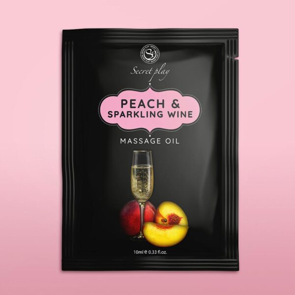 PEACH & SPARKLING WINE MASSAGE OIL 10 ML - obrazek 3