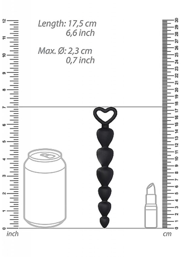 Silicone Anal Beads   Black - obrazek 3