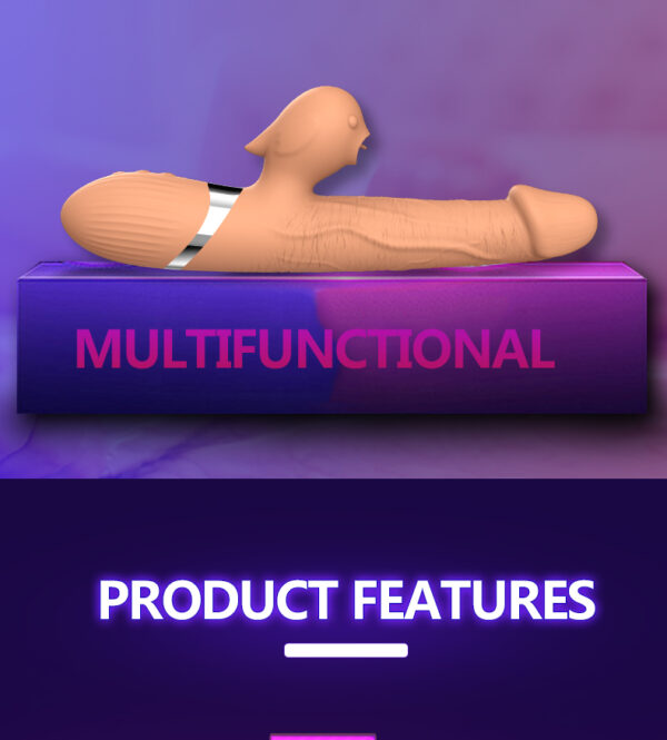 Wibrator Basia Thtusting Vibrator 2 in 1 Tongue Vibrators USB - obrazek 3