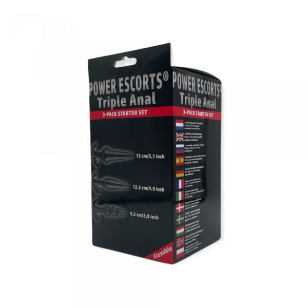 Plug Triple Anal Plugs Starter Set  3 Pack Anal Plugs Black - obrazek 3