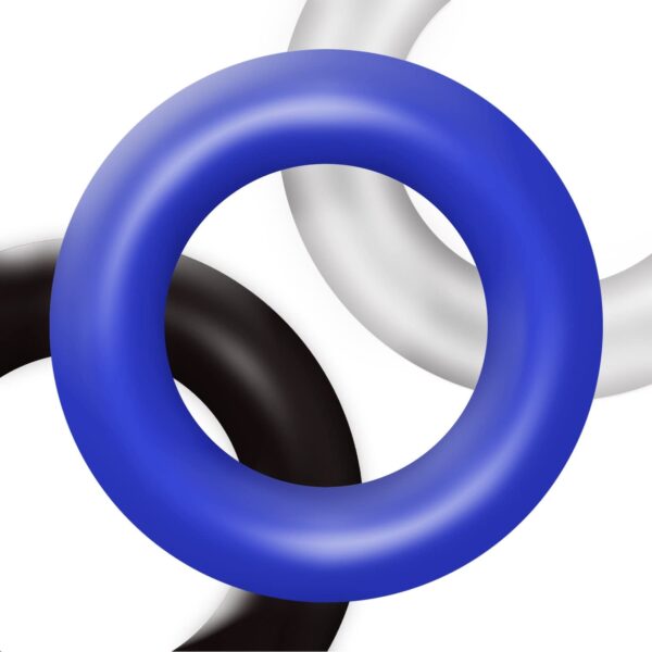 Ring Donut Cockring 3 Pack 3 colors blue/clear/black - obrazek 3
