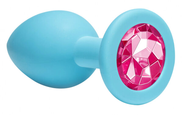 Plug Anal Plug Emotions Cutie Medium Turquoise Pink crystal - obrazek 3