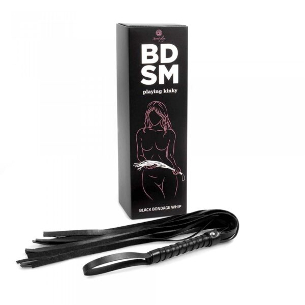Pejcz Black Bondage Whip BDSM - obrazek 3