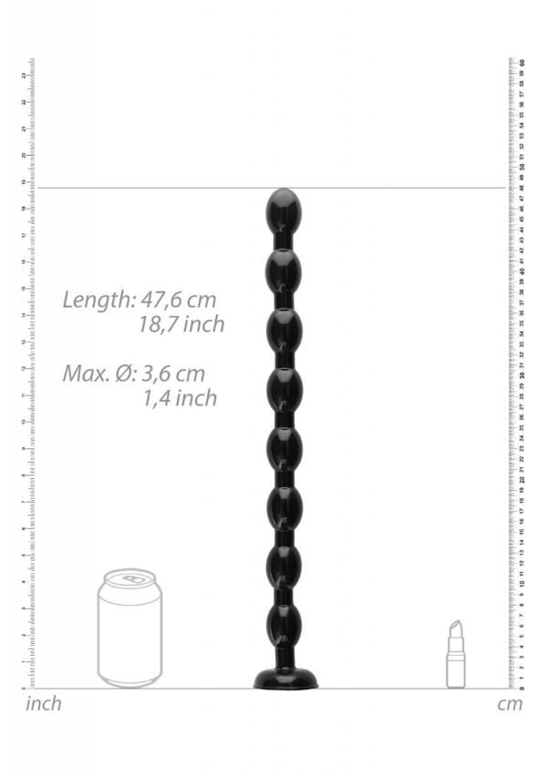 Ass Snake Beaded Dildo   48 cm   Black - obrazek 3
