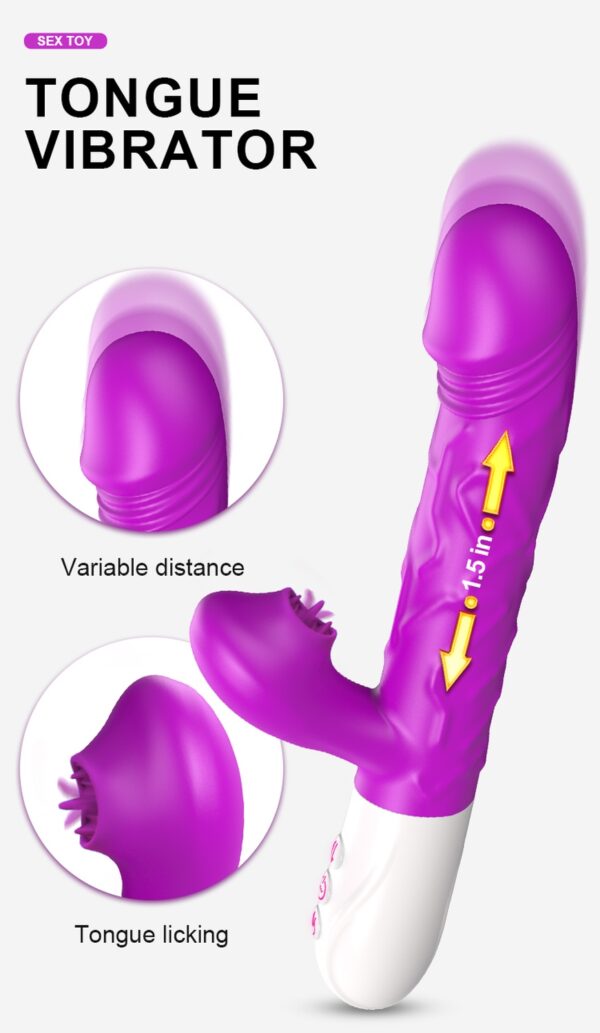 Wibrator  SiliconeTongue Vibrator, USB 10 Function - obrazek 3