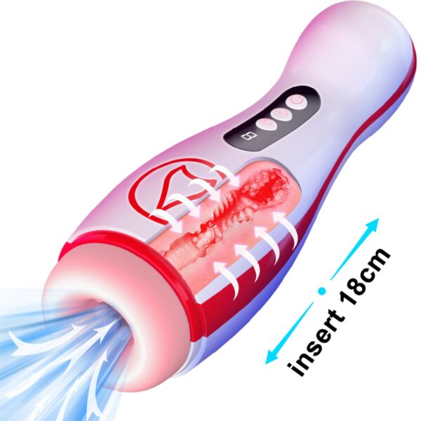 Masturbator   Vibrating  Masturbation Cup , 7 Suction Power, 7 Vibration Setting - obrazek 3