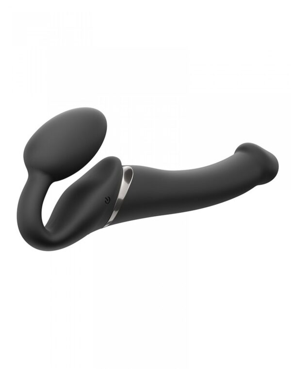 VIBRATING STRAP ON   M   BLACK - obrazek 3