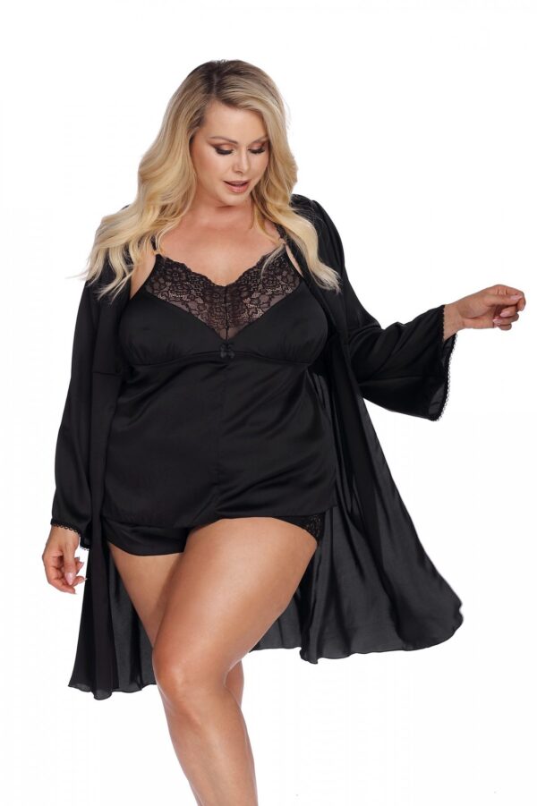 LAURA black robe XXL+ (czarny szlafrok) - obrazek 3