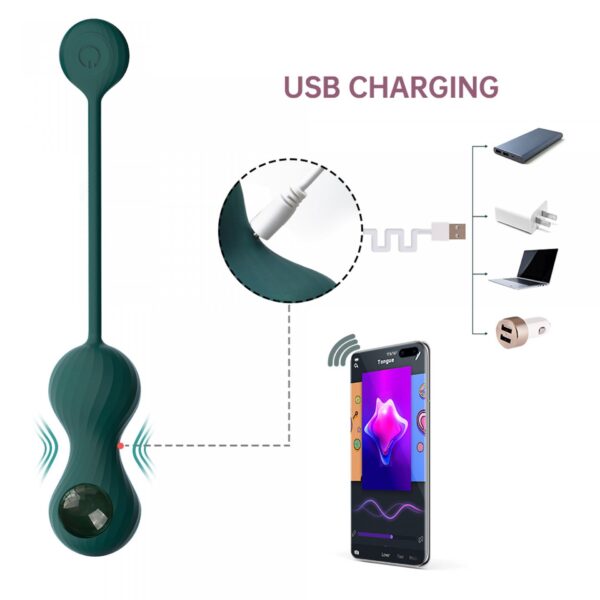 Magic Motion   Crystal Duo Smart Kegel Vibrator with Weight Set - obrazek 3