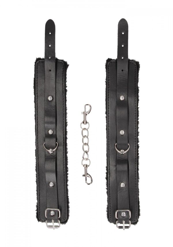 Plush Bonded Leather Ankle Cuffs   With Adjustable Straps - obrazek 3