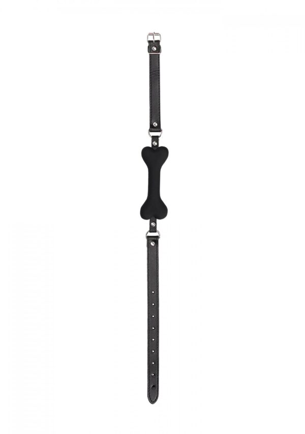 Silicone Bone Gag   With Adjustable Bonded Leather Straps - obrazek 3