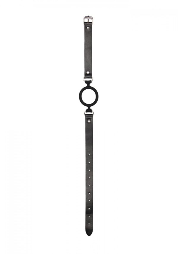 Silicone Ring Gag   With Adjustable Bonded Leather Straps - obrazek 3