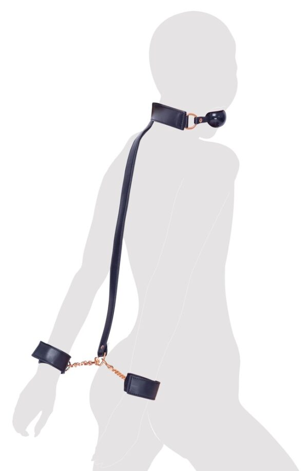 Bad Kitty Ball Gag+Cuffs rose - obrazek 3