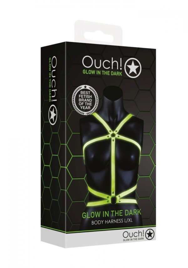 Body Harness   Glow in the Dark   Neon Green/Black   L/XL - obrazek 3
