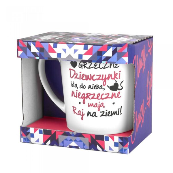 CRAZY GIRL   Kubek NBC matowy 480ml Grzeczne dziewczynki idą do nieba... - obrazek 3