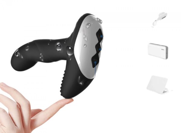 Luxury Play Prostate Stimulator – Silicone Usb Massager – 7 Function – Pulsator – Heating – Black - obrazek 3