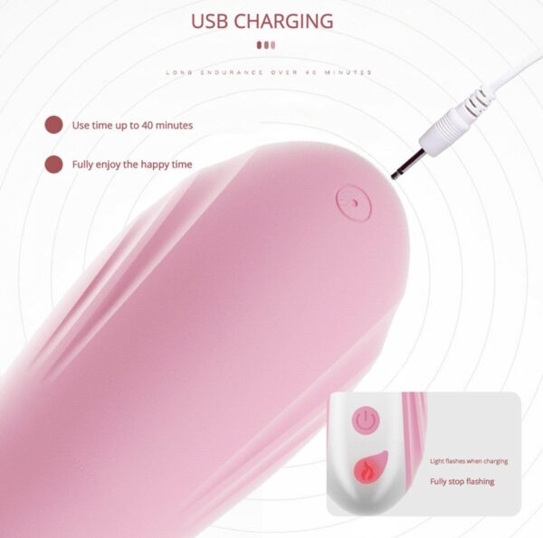Wibrator Hannah USB  Pink - obrazek 3