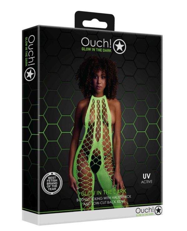 Bodystocking with Halterneck   Green   XS/XL - obrazek 3