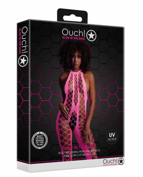 Bodystocking with Halterneck   Pink   XS/XL - obrazek 3