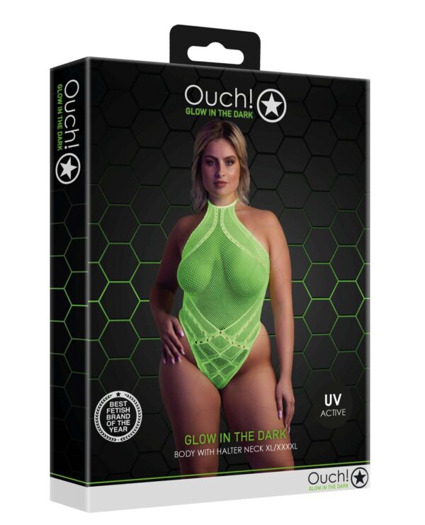 Body with Halter Neck   Neon Green   XL/XXXXL - obrazek 3