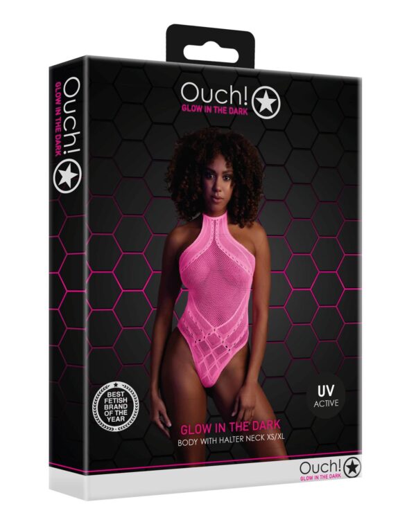 Body with Halter Neck   Neon Pink   XS/XL - obrazek 3