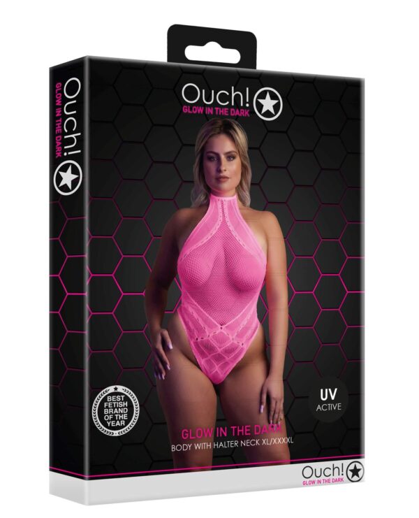 Body with Halter Neck   Neon Pink   XL/XXXXL - obrazek 3