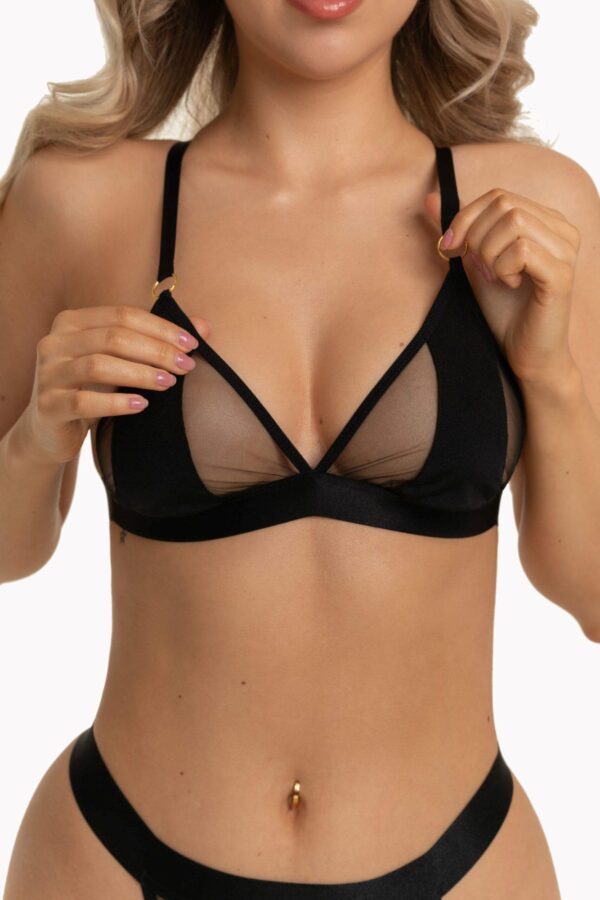 MAURA SET BLACK BRA+THONG XXL/XXXL - obrazek 3