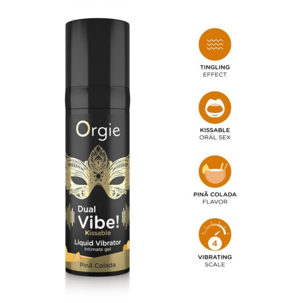 DUAL VIBE! PINA COLADA KISSABLE LIQUID VIBRATOR   15 ML - obrazek 3