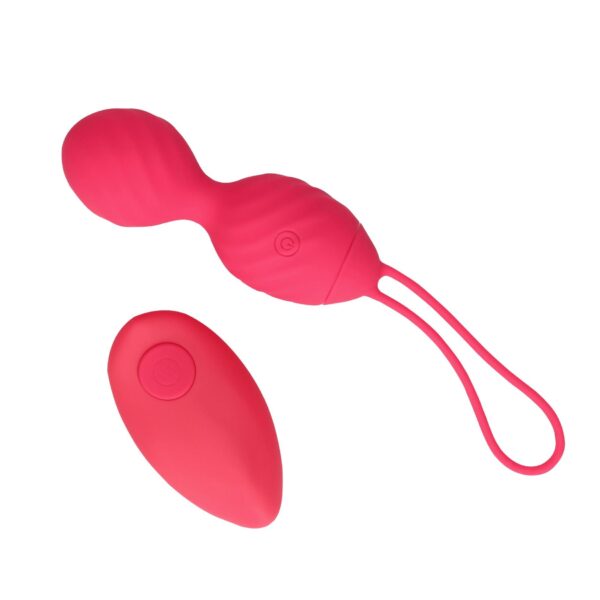 Vibrating Egg with Remote Control   Strawberry Red - obrazek 3