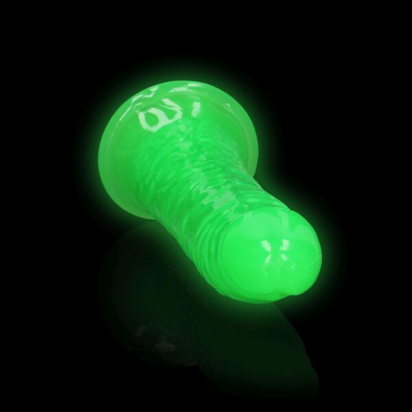 Slim Realistic Dildo with Suction Cup   Glow in the Dark   7 / 18 cm - obrazek 3