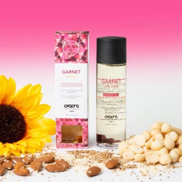 GARNET ARGAN Organic Massage Oil with stones 100ml - obrazek 3