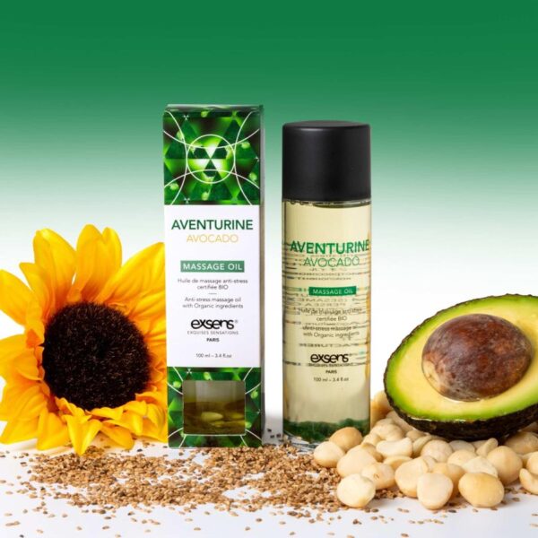 AVENTURINE AVOCADO Organic Massage Oil with stones 100 ml - obrazek 3