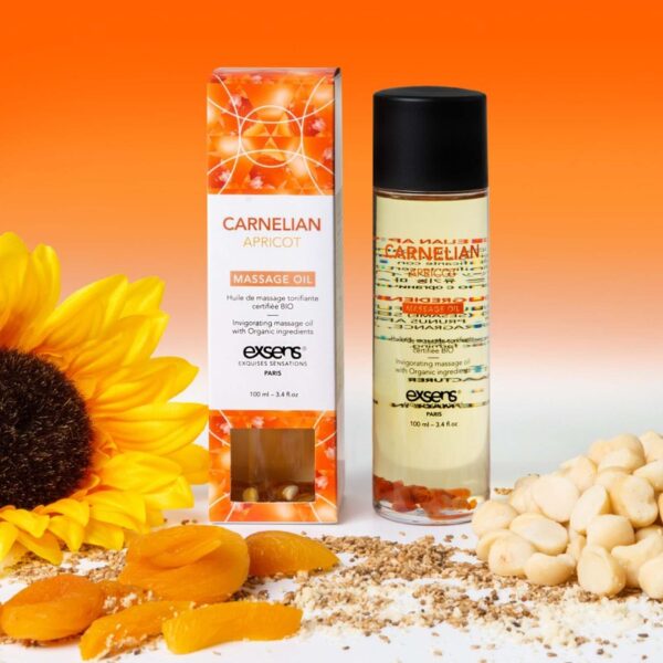 CARNELIAN APRICOT Organic Massage Oil with stones 100 ml - obrazek 3