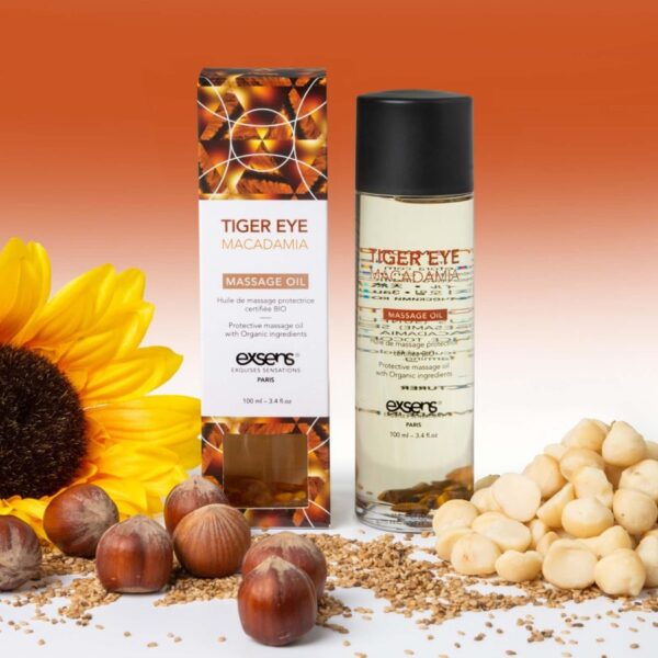 TIGER EYE MACADAMIA Organic Massage Oil with stones 100 ml - obrazek 3