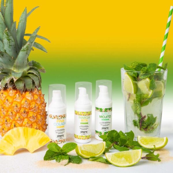 LETS CELEBRATE! Warming gourmet massage  oils (Mint Mojito, Margarita, Pina Colada) 3 x 30ml - obrazek 3