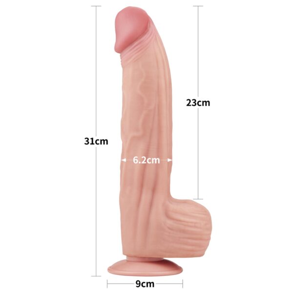 12 King Sized Sliding Skin Dual Layer Dong - obrazek 3