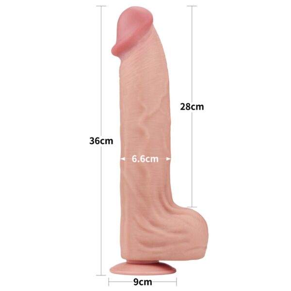 14 King Sized Sliding Skin Dual Layer Dong - obrazek 3
