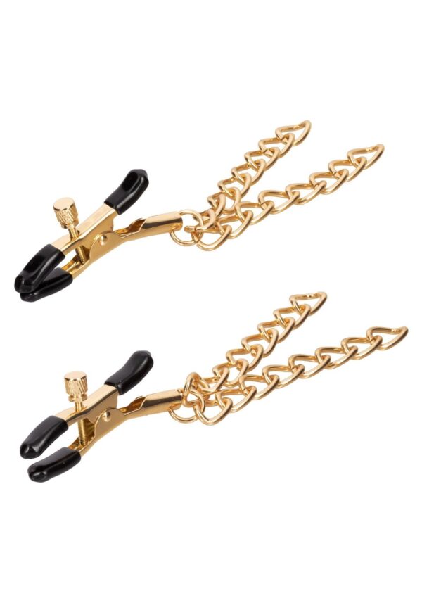 Ride Em Denim Nipple Clamps Gold - obrazek 3