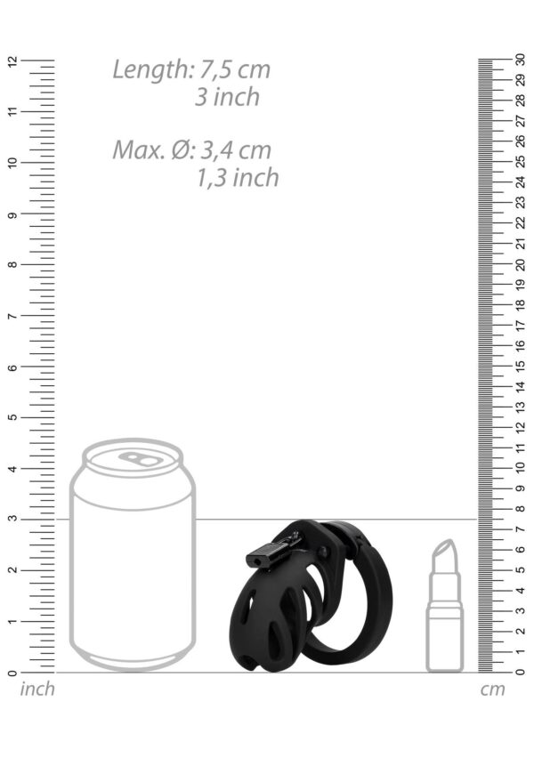 Model 23   Chastity Cage   2.5 / 6,5 cm   Black - obrazek 3