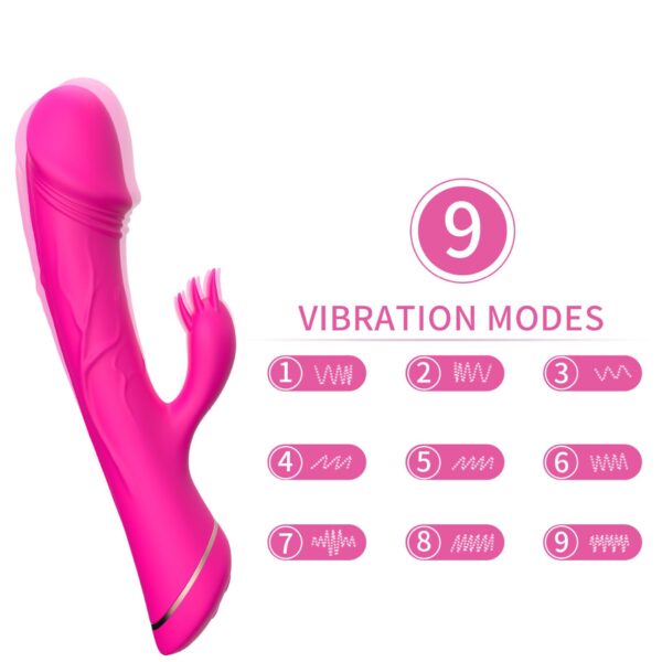 Rubberco Rose Red, 2* 9 vibration functions - obrazek 3