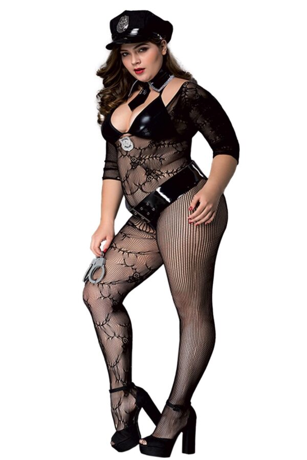 BLACK POLICE OUTFIT XL/XXL (Size: XL/XXL) - obrazek 3