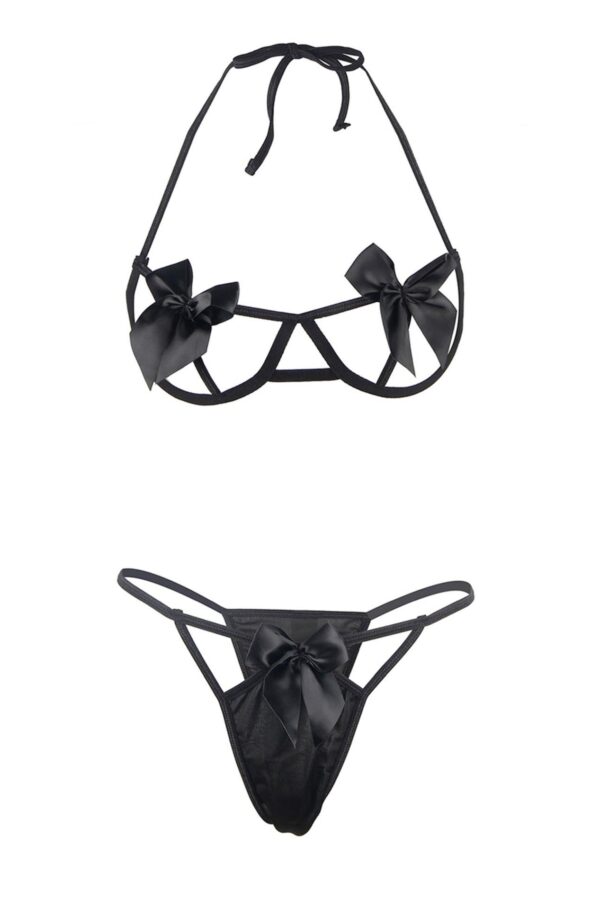 SET 2 PCS BLACK BOWS TU (Size: TU) - obrazek 3