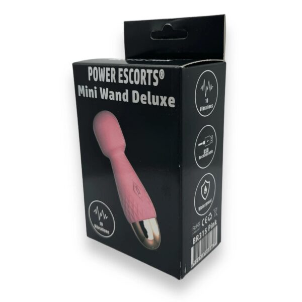 Power Escorts   Mini Wand De Luxe Pink   11,6 Cm / 4.5 Inch Silicone Wand Massager - obrazek 3