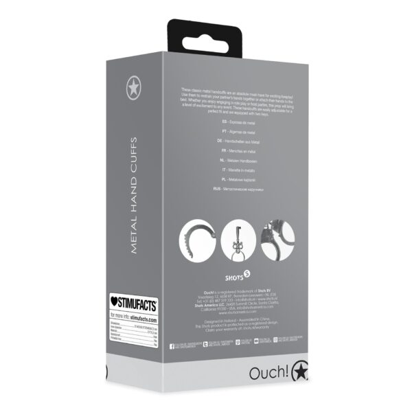 Metal Hand Cuffs   Silver - obrazek 3